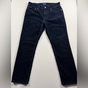 Polo Ralph Lauren Varick Slim Straight Navy Corduroy Pants 34x30 Dark Academia